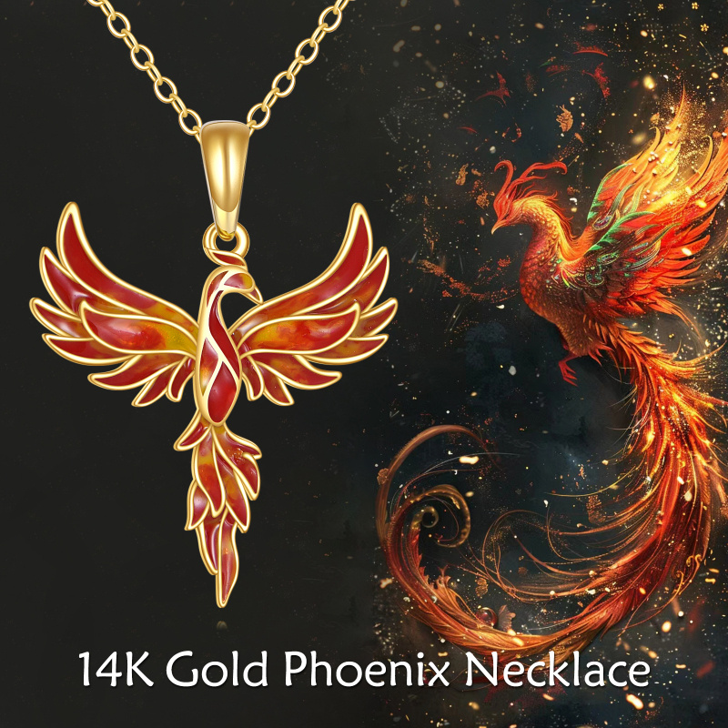 18K Gold Phoenix Pendant Necklace-6