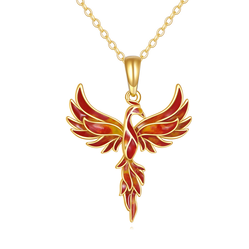 18K Gold Phoenix Pendant Necklace-1