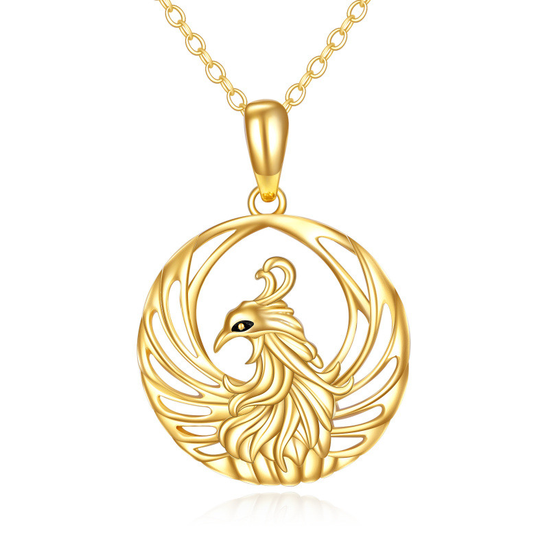 Collier pendentif phénix en or 10 carats-1