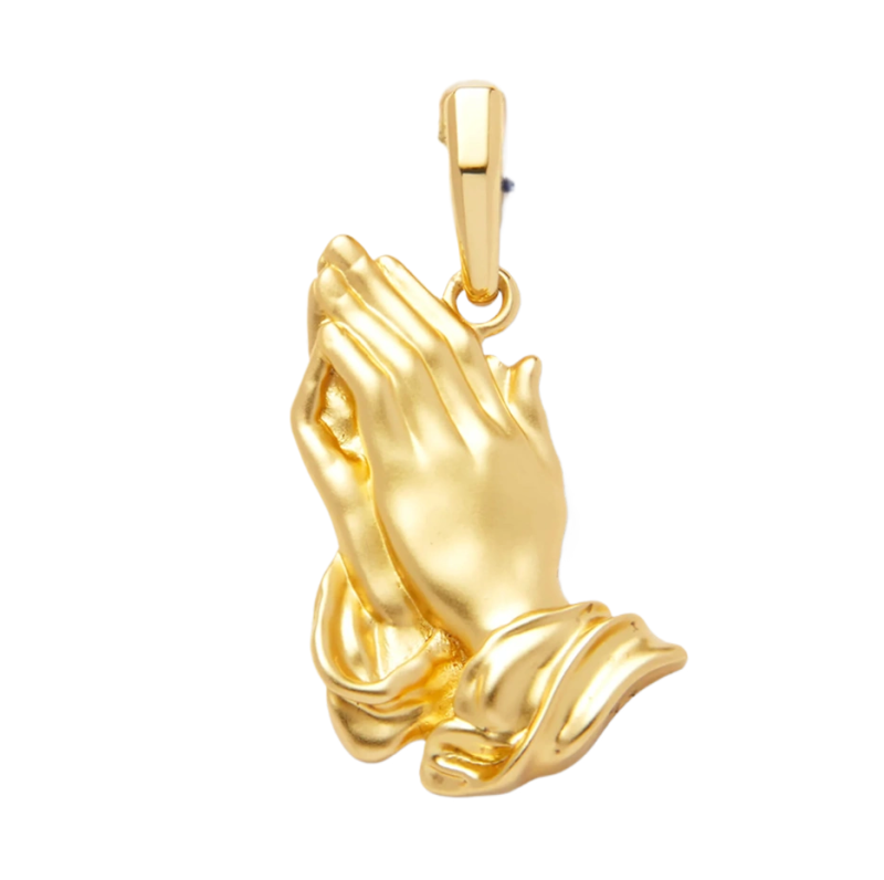 Colgante de manos en oración de oro de 14 quilates-1