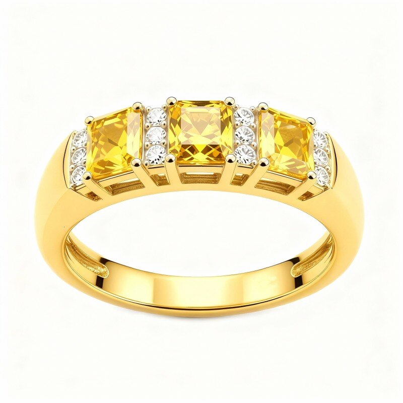Bague de fiançailles en or 10 carats, taille princesse-1