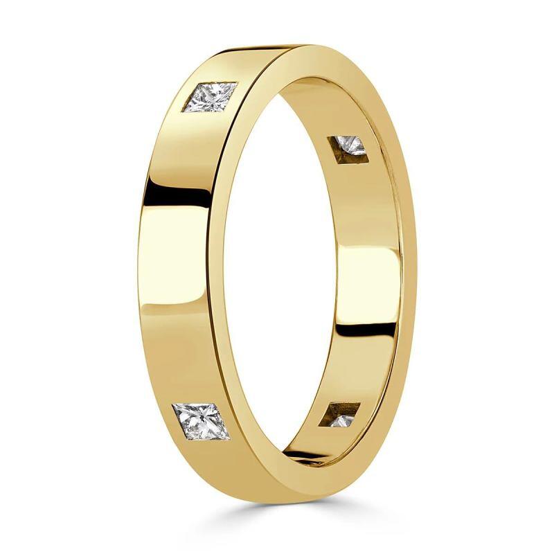 14K Gold Princess Cut Men's Band for Men-3