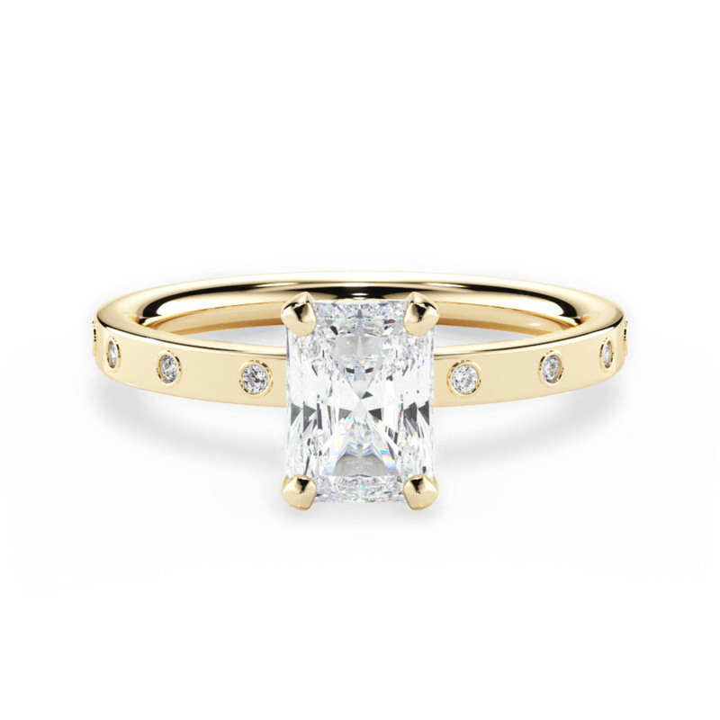 Obrączka ślubna Princess Moissanite ze złota 10K-1