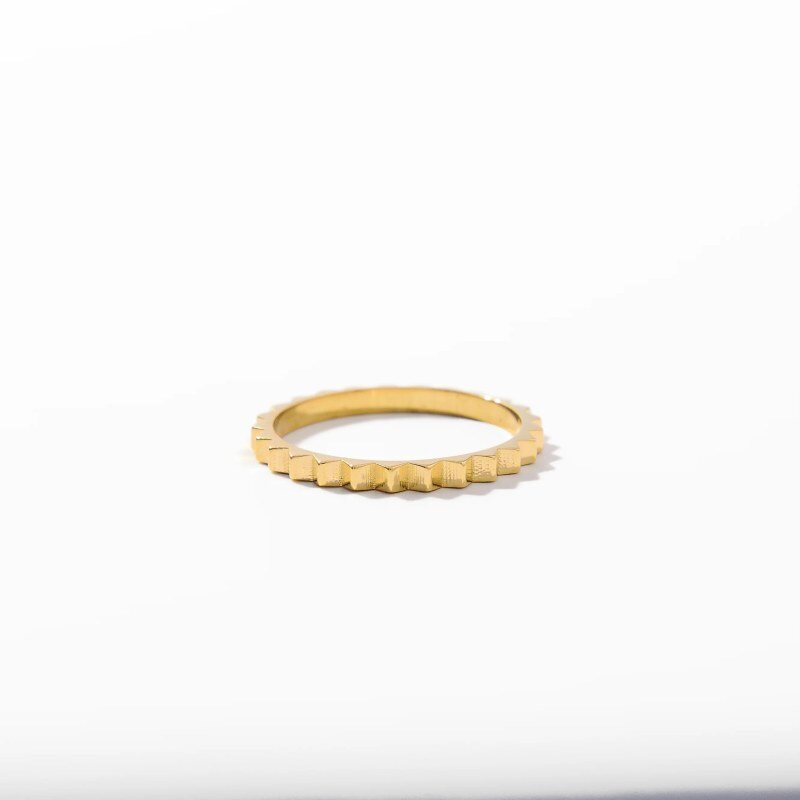 Bague texturée côtelée en or 18 carats-1
