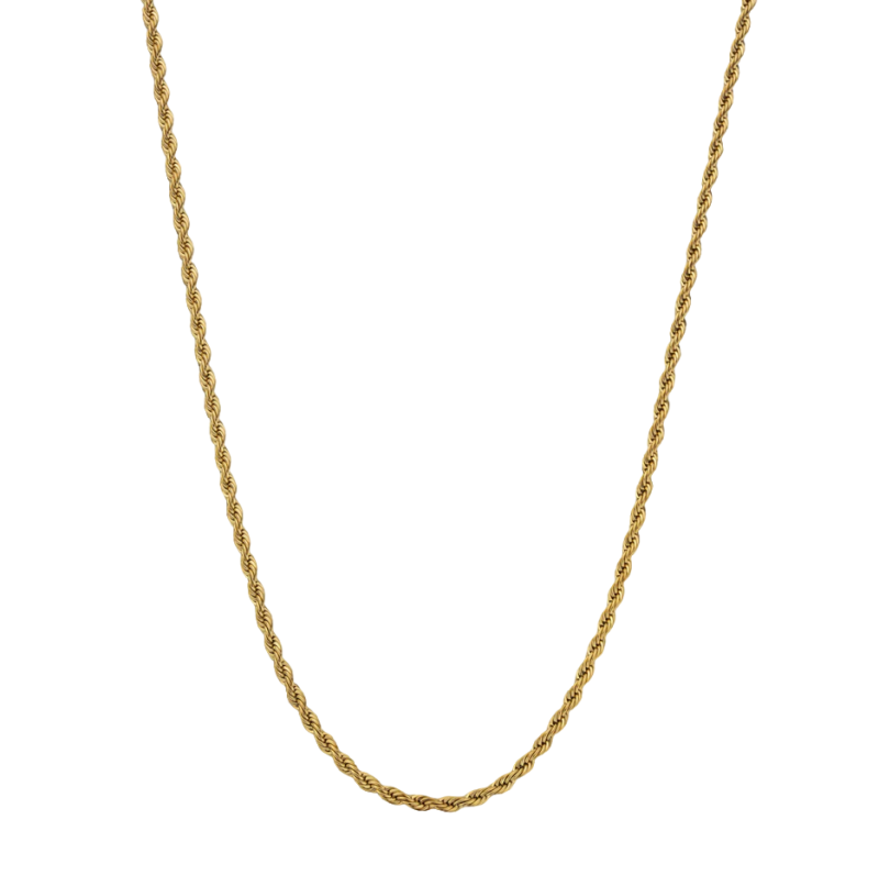 Collar de cadena de oro de 14 quilates para hombre, 3 mm-1