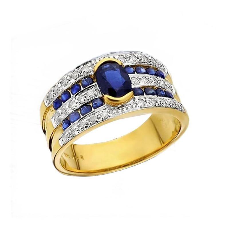 10K Gold Round Cut Cubic Zirconia Personalized Engraving Ring for Men-1