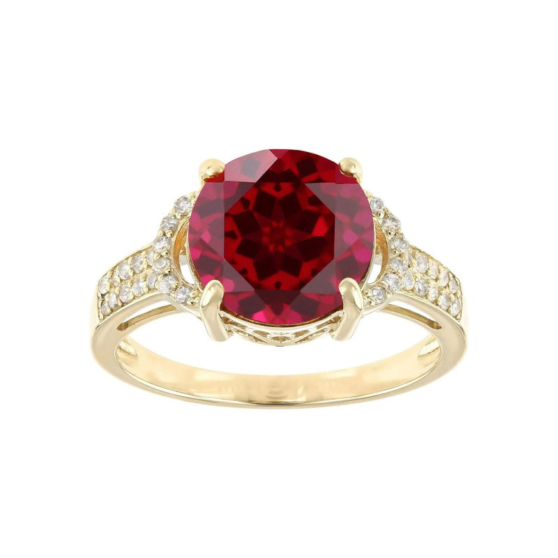 Verlobungsring aus 18-karätigem Gold mit rundem Schliff, individuell gestalteter Edelstein, Versprechensring, Jahrestagsring-1