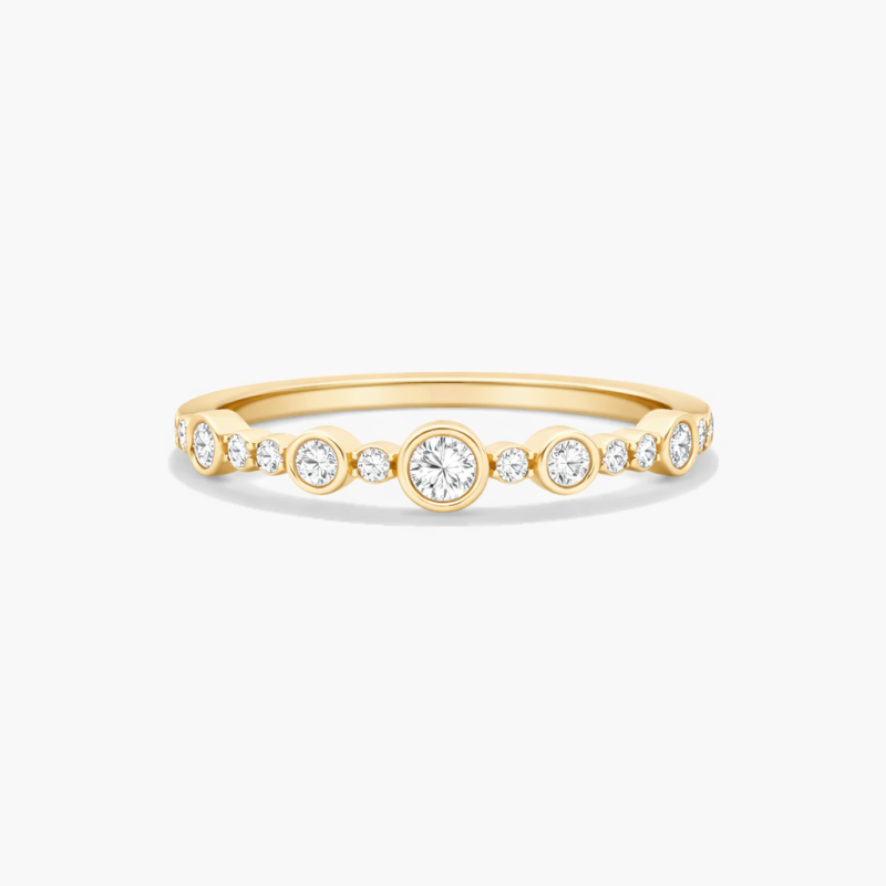 Anillo de compromiso de oro de 14 quilates con talla redonda-1
