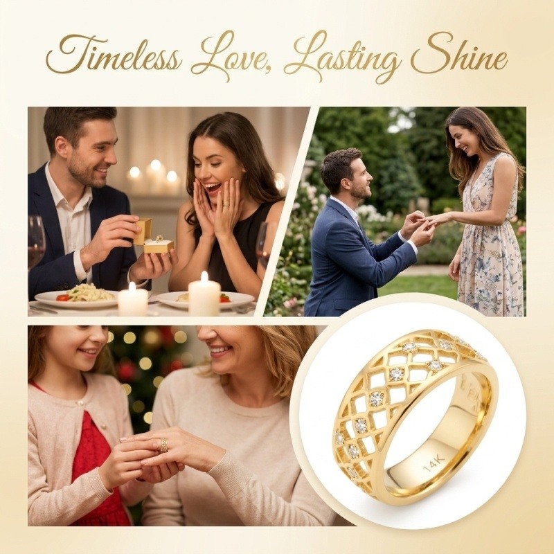 18K Gold Round Cut Laboratory Diamonds Custom Wedding Ring-4
