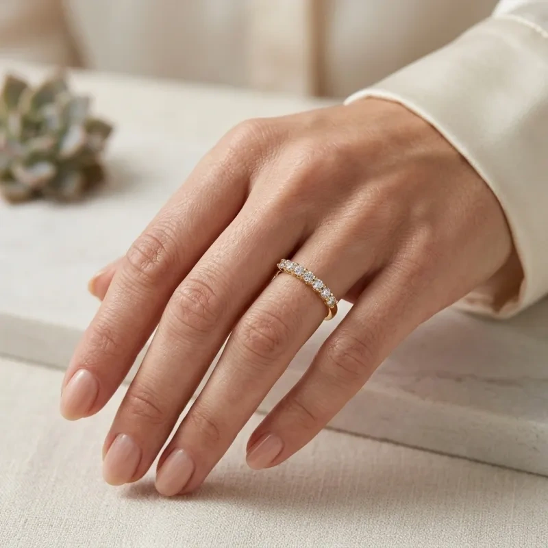 10K Gold Round Cut Laboratory Diamonds Custom Wedding Ring-2