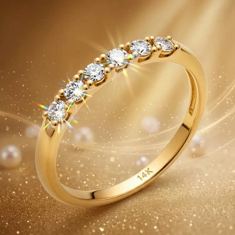 10K Gold Round Cut Laboratory Diamonds Custom Wedding Ring-3