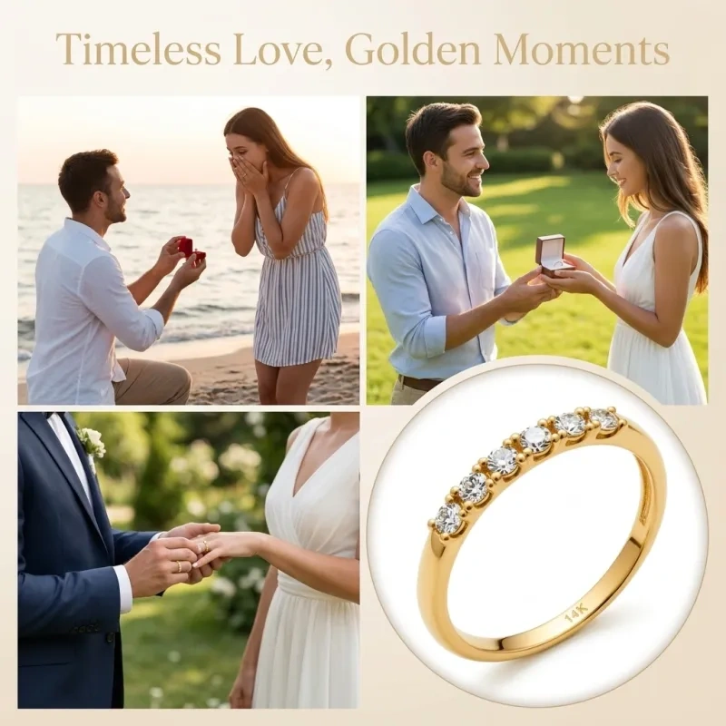 10K Gold Round Cut Laboratory Diamonds Custom Wedding Ring-4