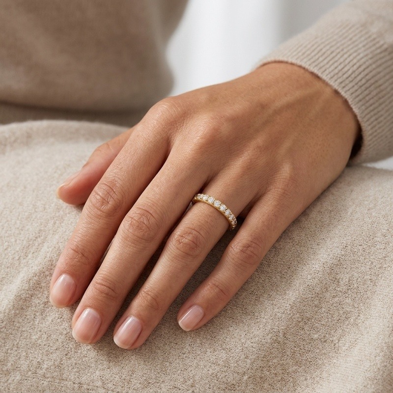 14K Gold Round Cut Laboratory Diamonds Custom Wedding Ring-2