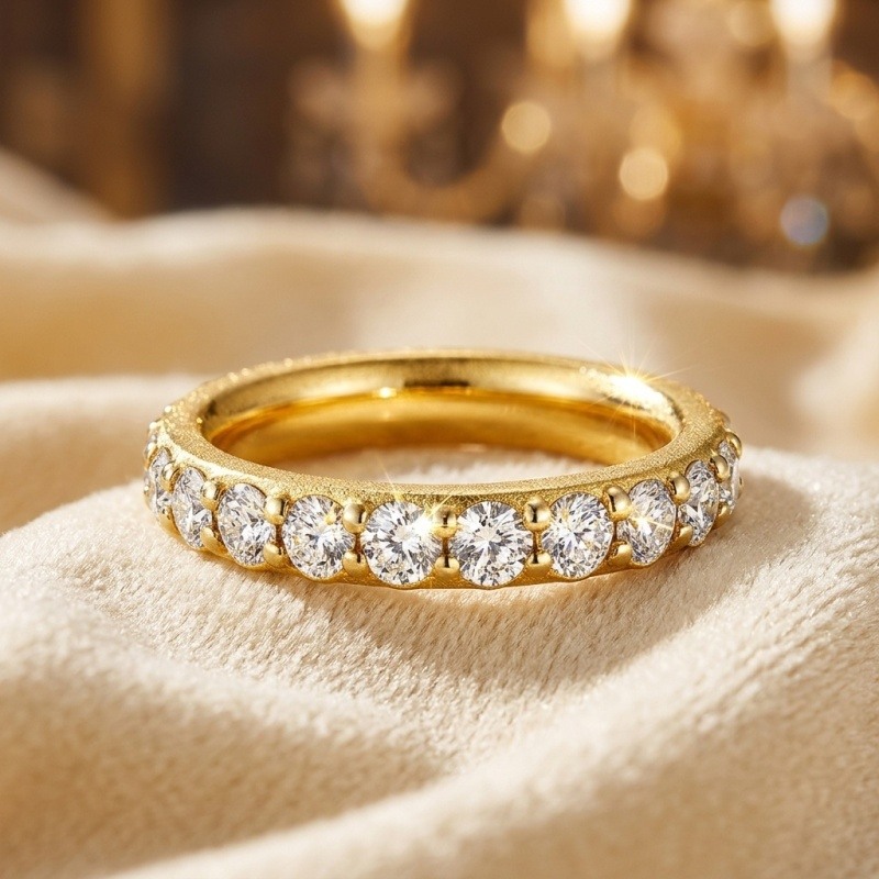 14K Gold Round Cut Laboratory Diamonds Custom Wedding Ring-3