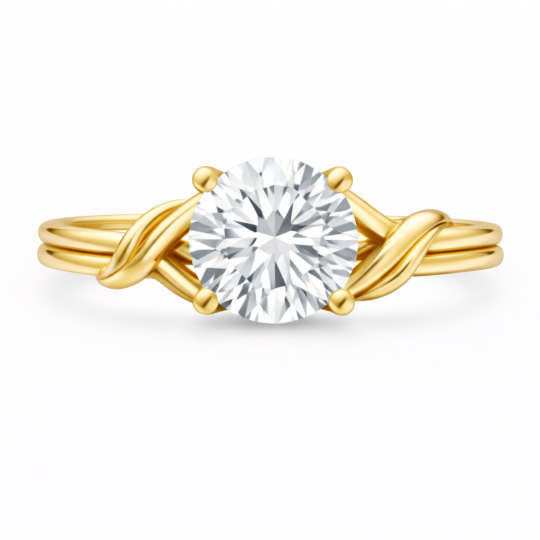 Bague de fiançailles en or 10K avec diamant moissanite taille ronde