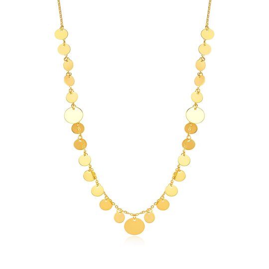 Gargantilla redonda de plata de ley con baño de oro amarillo