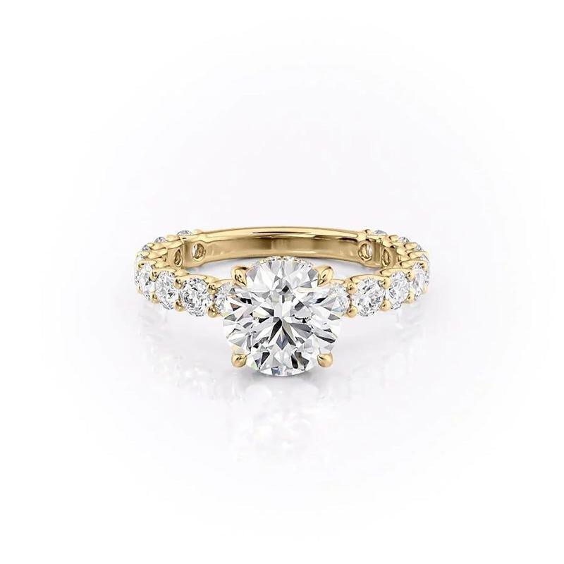 10K Gold Round Moissanite Ring-1