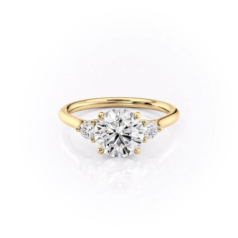 Bague en or 10 carats avec moissanite ronde-1
