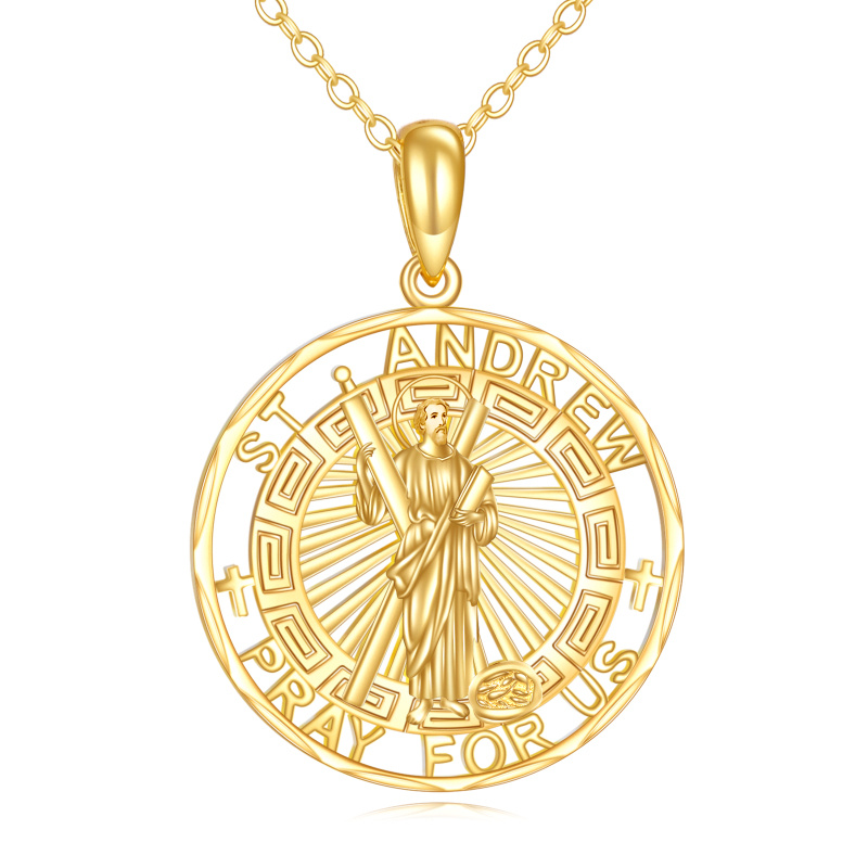 18Kゴールド セントアンドリューペンダントネックレス（刻印入り）-1