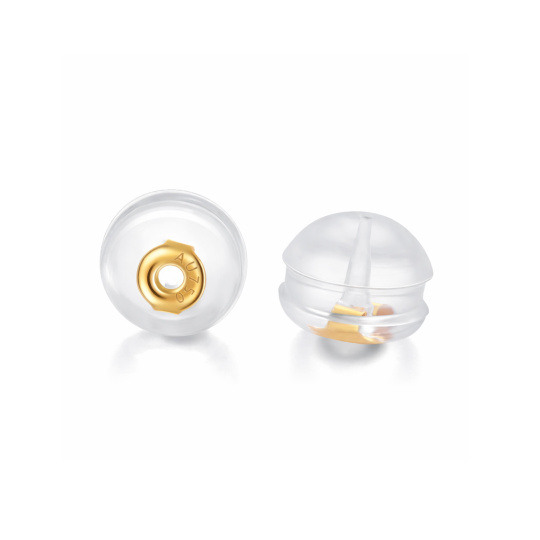 Sostituzioni del fondello degli orecchini in silicone in oro 18 carati