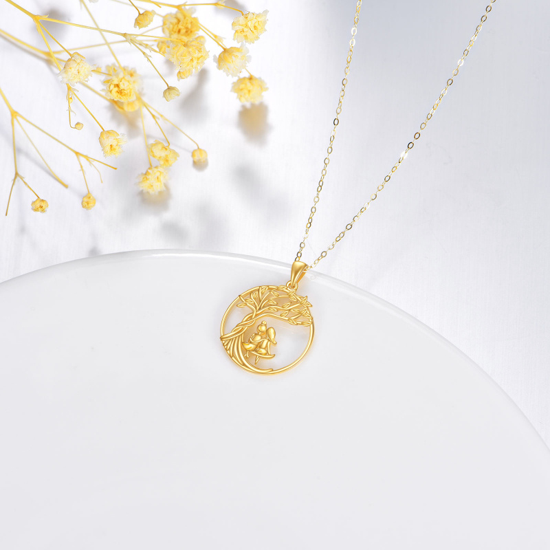 14K Gold Sisters Pendant Necklace-4