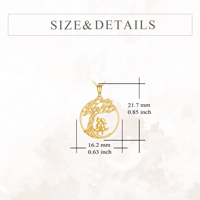 14K Gold Sisters Pendant Necklace-5