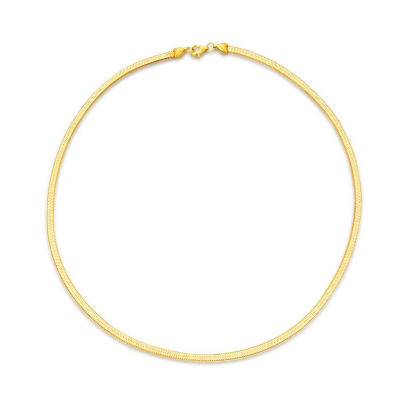 Collar de cadena de serpiente de oro de 10 quilates-4