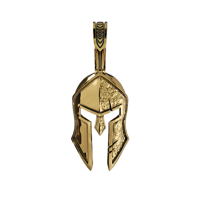 10K Gold Spartan Warrior Pendant Charms for Men-1