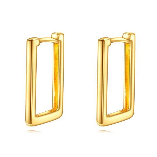 Boucles d'oreilles carrées à clous en argent sterling plaqué or jaune