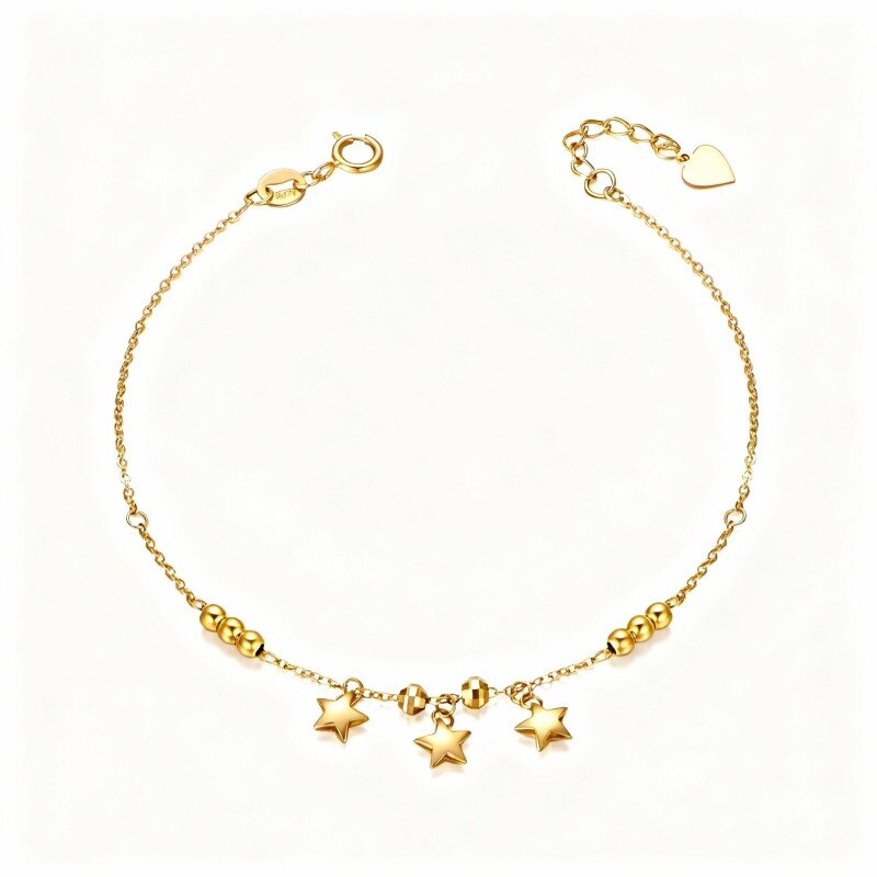 Bracelet à breloques étoile en or 14 carats-1