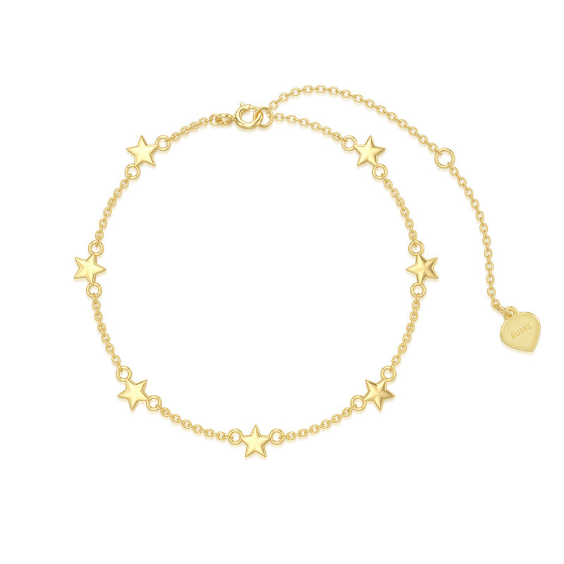 Pulsera con dije de estrella de oro de 10 quilates-1