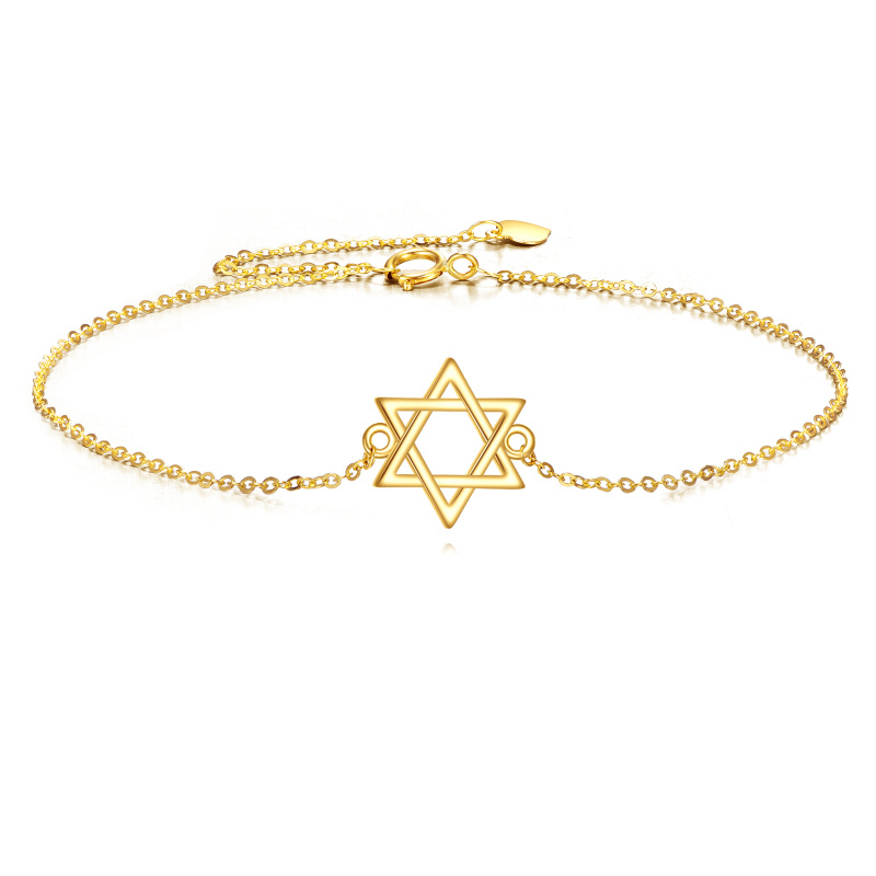 Pulsera con dije de la Estrella de David en oro de 18 quilates-1