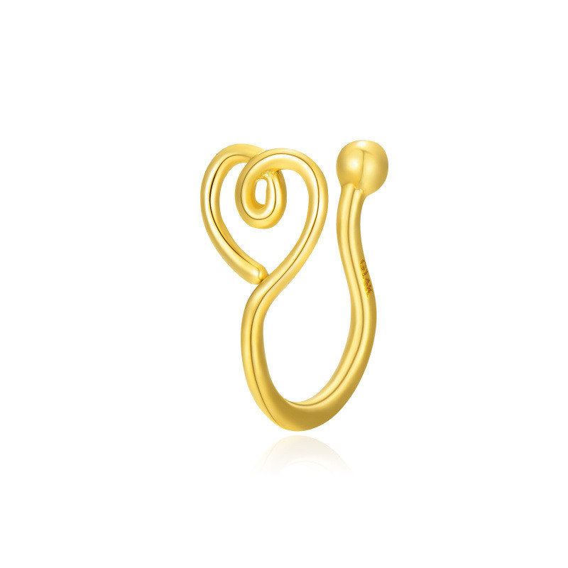 Estetoscopio de oro de 18 quilates, piercing nasal hipoalergénico-1