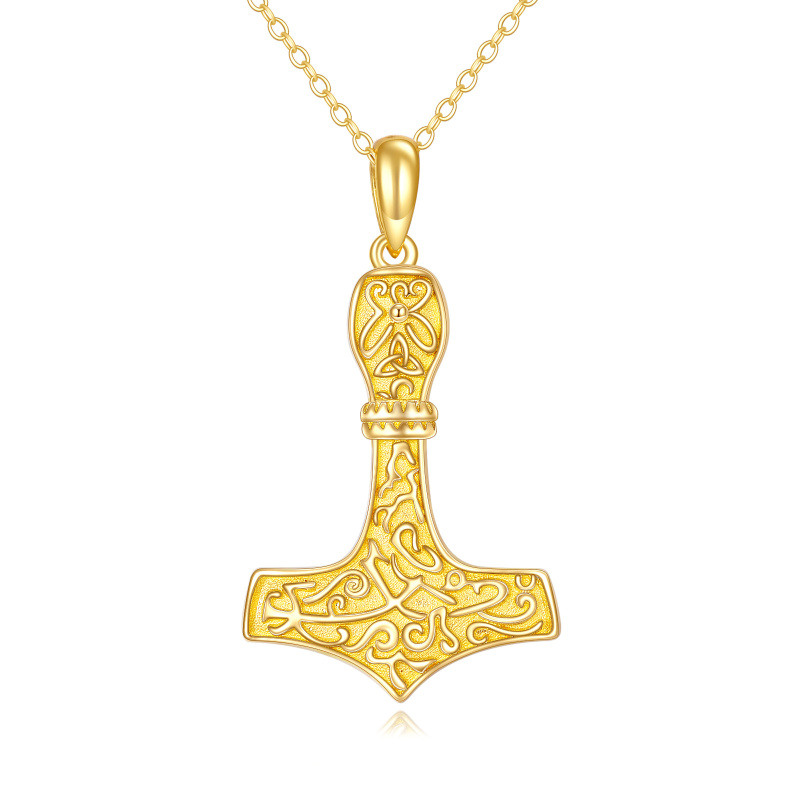 Collier pendentif marteau de Thor en or 18 carats-1
