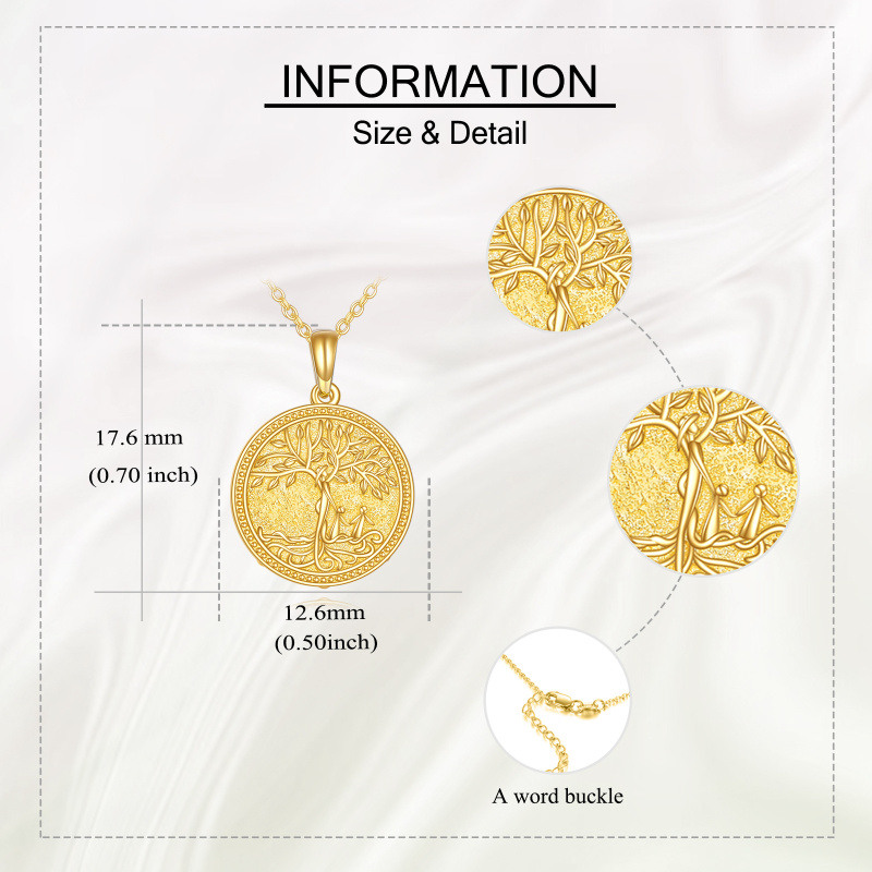 14K Gold Tree Of Life Pendant Necklace-5