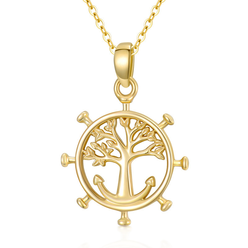 Collier pendentif Arbre de Vie en or 10 carats-1