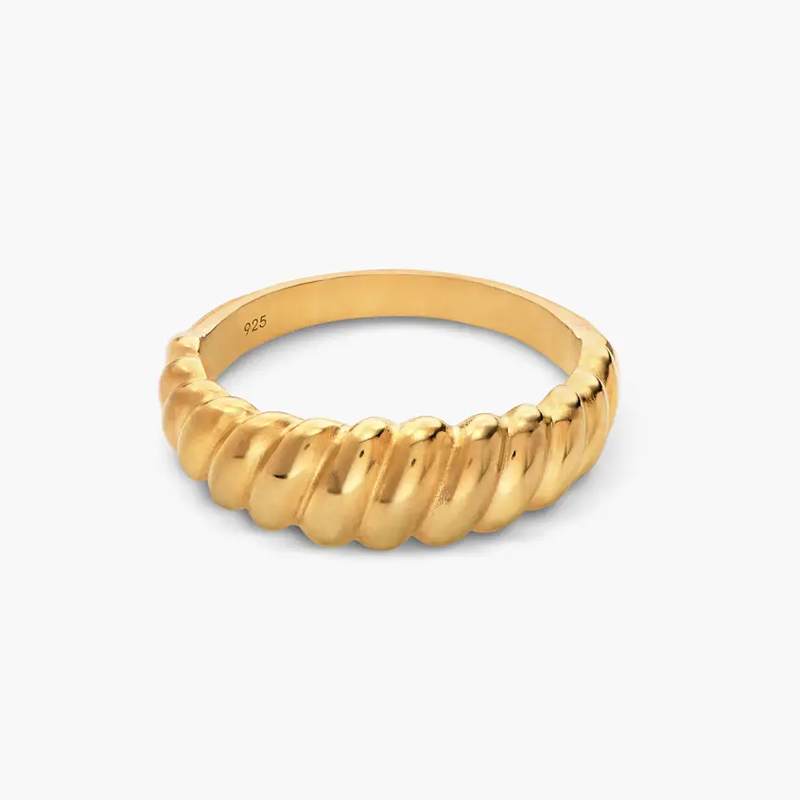 18Kゴールドツイストカクテルリング（女性用）-1