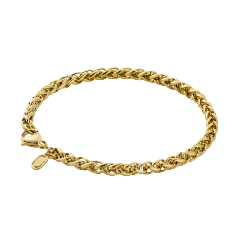 Armband aus Sterlingsilber mit gelbvergoldeter Weizenkette, 5 mm-1