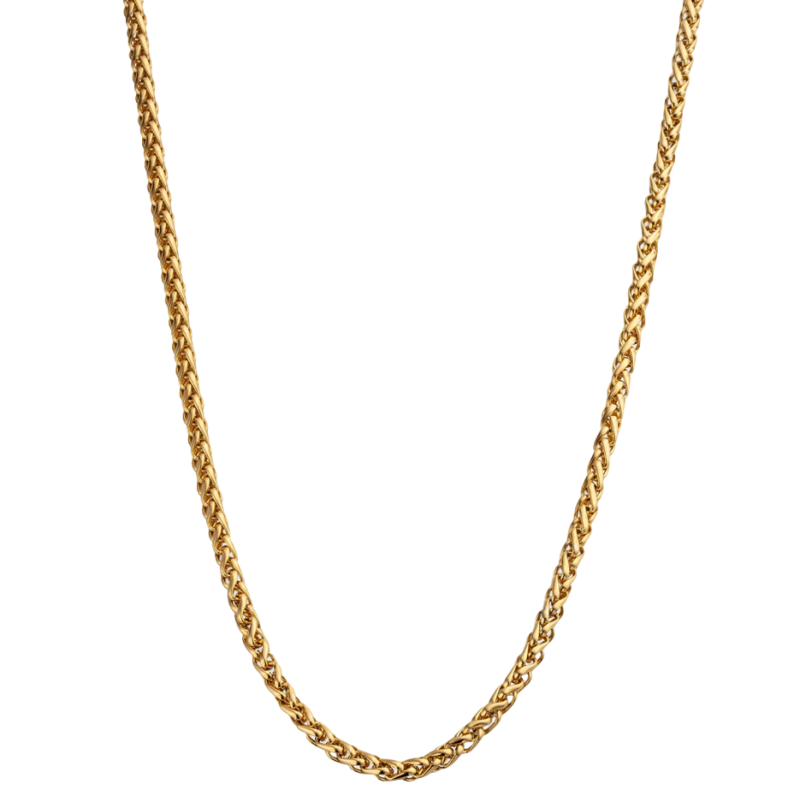 Collier chaîne blé en or 14 carats pour homme, 5 mm-1