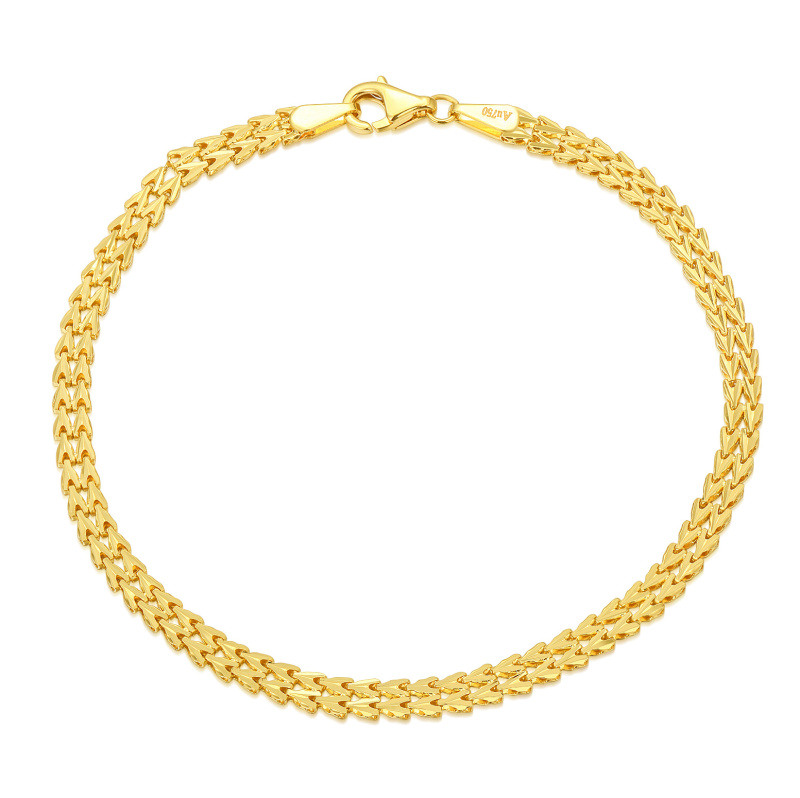Pulsera de cadena con espiga de trigo de oro de 14 quilates-1