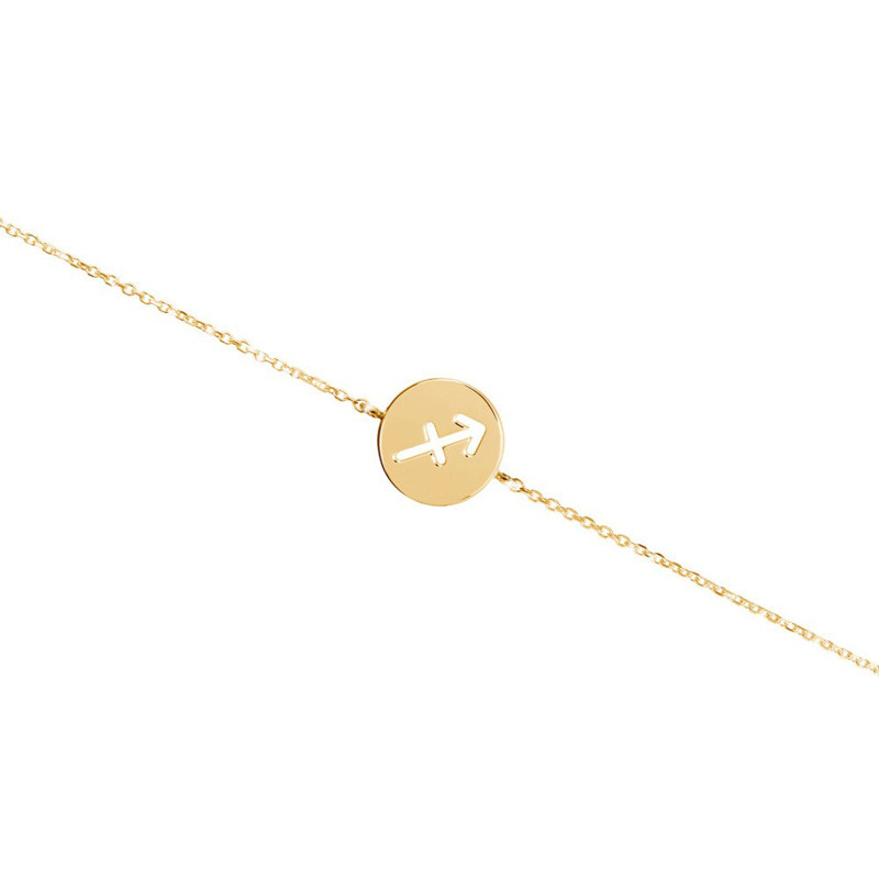Pulsera de oro de 18 quilates con el signo del zodiaco-1