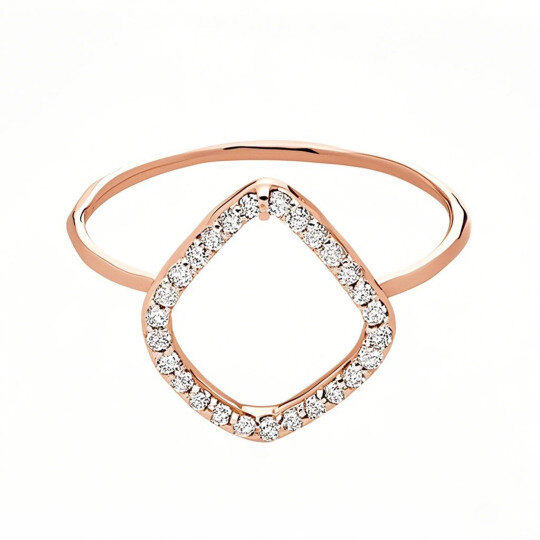 10-karätiger Roségold-Diamant-Drachenring (0,16 ct.T.W.), Farbe D, Reinheit VVS