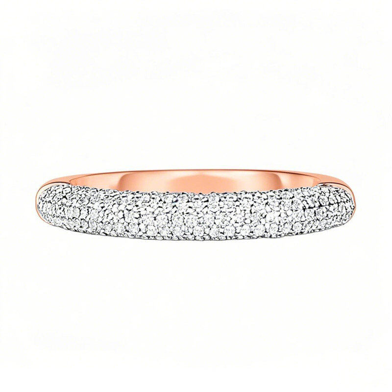 Anillo nube de diamantes pavé pequeños de oro rosa de 18 quilates, 0,43 quilates en total, color D, claridad VVS.-1