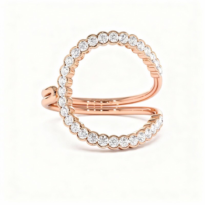 14K Rose Gold 0.55 CT Laboratory Diamonds Custom Wedding Ring D Color VVS Clarity 3EX-1