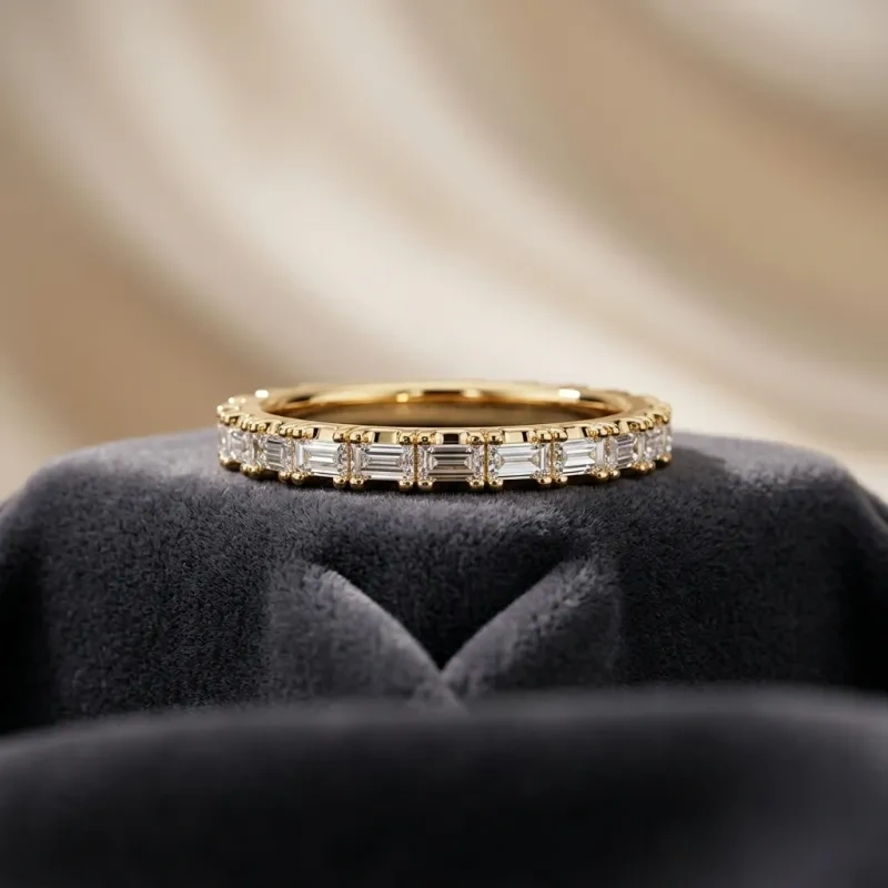 14K Rose Gold 0.5 CT.T.W. Emerald Diamond Custom Wedding Ring D Color VVS1-VS1 Clarity 3EX IGI Certified-5