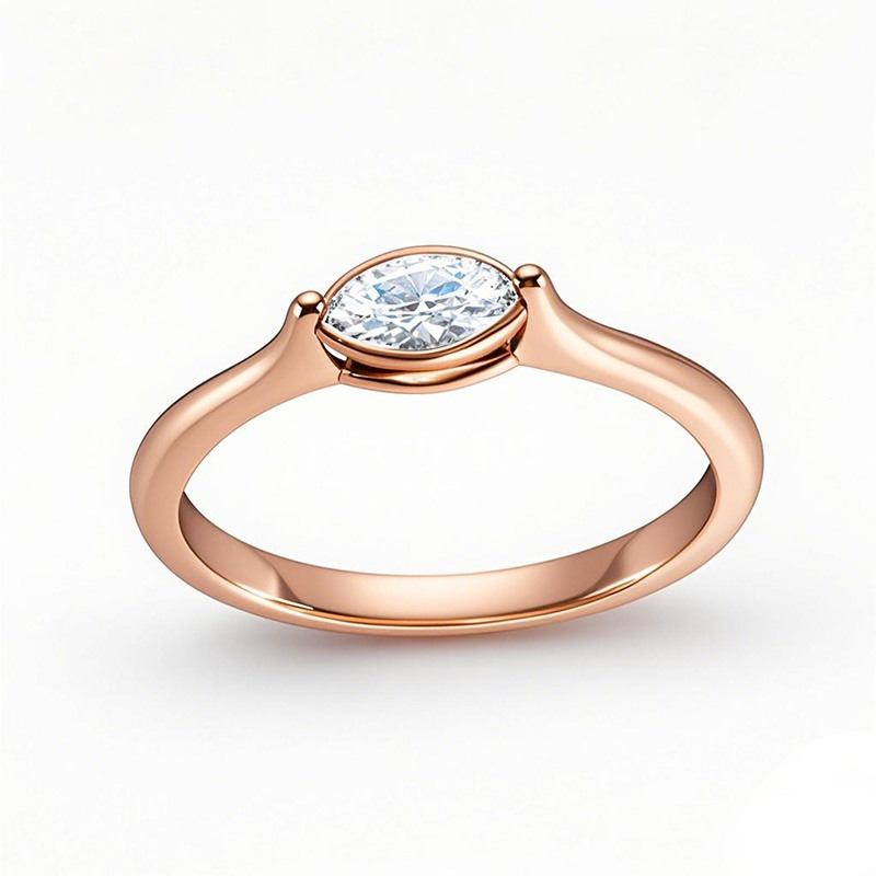 10K Rose Gold Marquise Cut Lab-Grown Diamond Custom Engagement Ring-18
