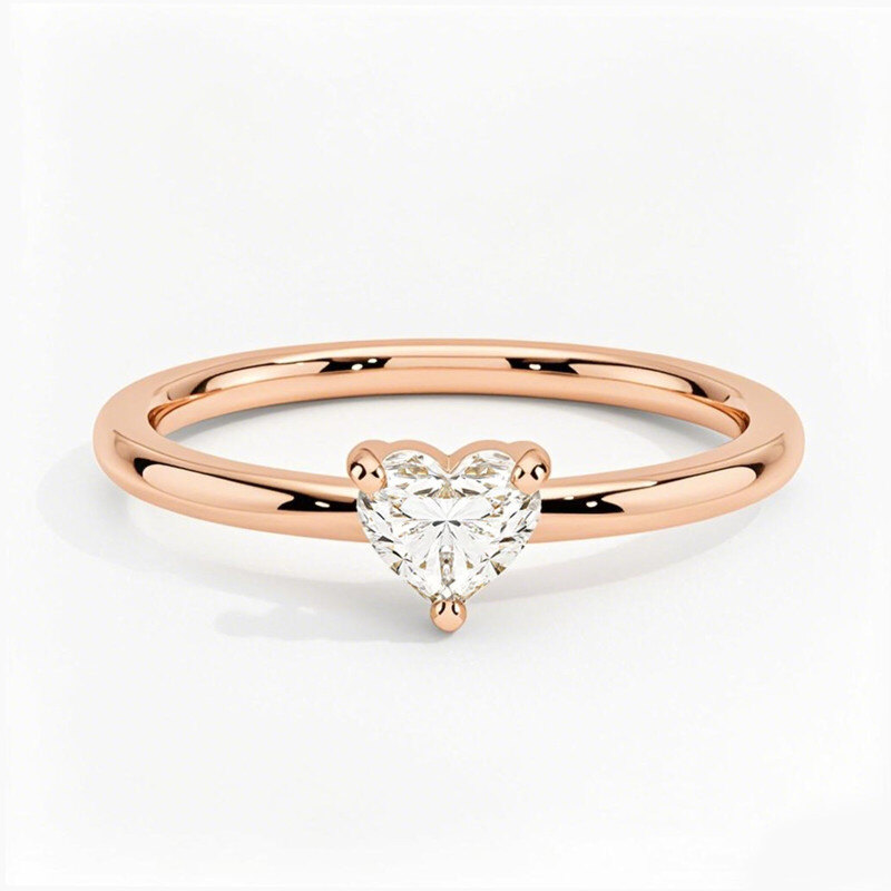 Bague de fiançailles en or rose 10 carats, sertie de diamants taille cœur de 0,5 à 3 carats, couleur D, pureté VVS-VS, certifiée IGI.-6