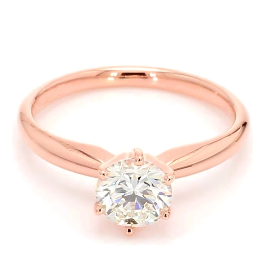 10K Rose Gold 0.5 to 3 CT Round Lab Created Diamond Custom Engagement Ring D Color VVS1 Clarity 3EX IGI Certified