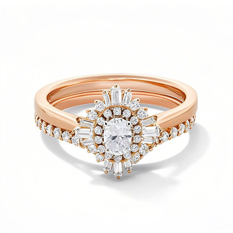 10K Rose Gold 0.75 to 3.25 Oval Shaped Lab Created Diamond Engagement Ring D Color VVS1-VS1 Clarity 3EX IGI Certified-5