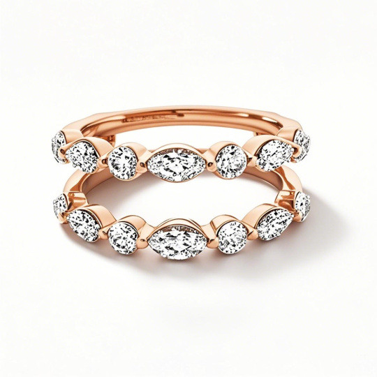 Anillo de compromiso de oro rosa de 10 quilates con diamante de laboratorio de 1,5 quilates en total, color D, claridad VVS1, certificado IGI (3EX).